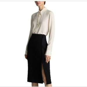 St. John Black Tweed Pencil Skirt Size 10 NWT | Classic Office Workwear